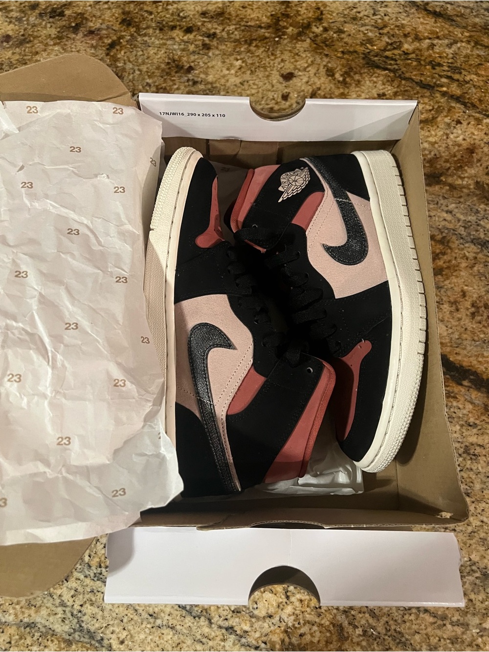 Jordan High-Top Sneakers in Black and Rose - Picture 9 of 9